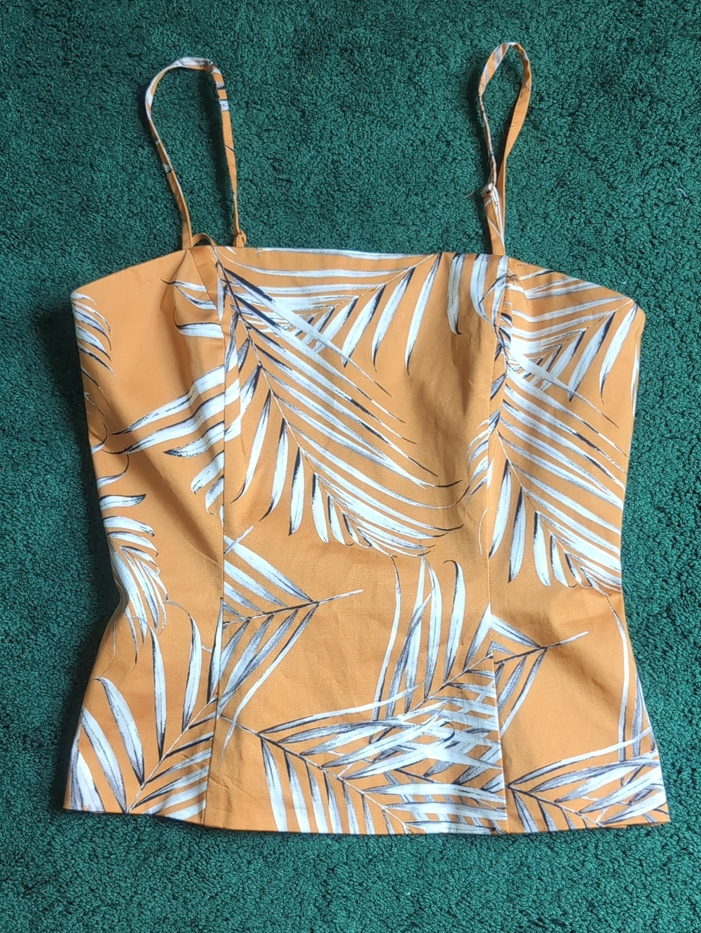 Golden Palm Print Bustier